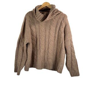 Reserved Eco Aware cable knit chunky turtle neck‎ sweater Poland preppy sz L